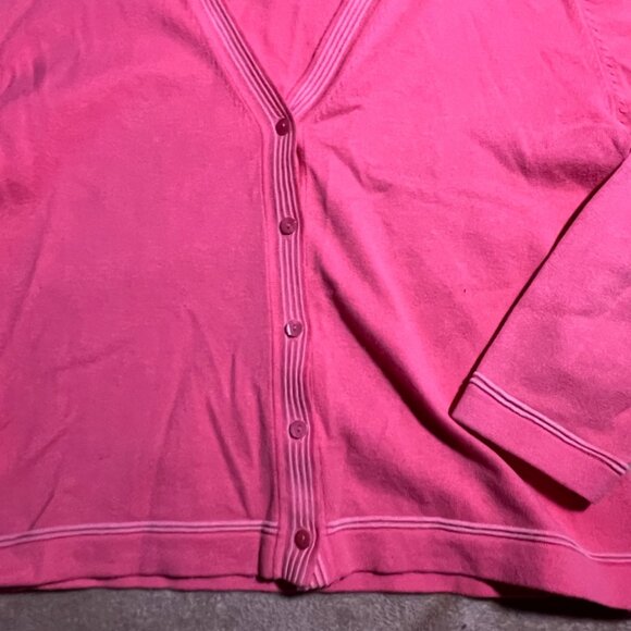 Rafaella Sz Medium Cardigan Top Pink Long Sleeve Button Front Cotton Poly (D) - Picture 5 of 8